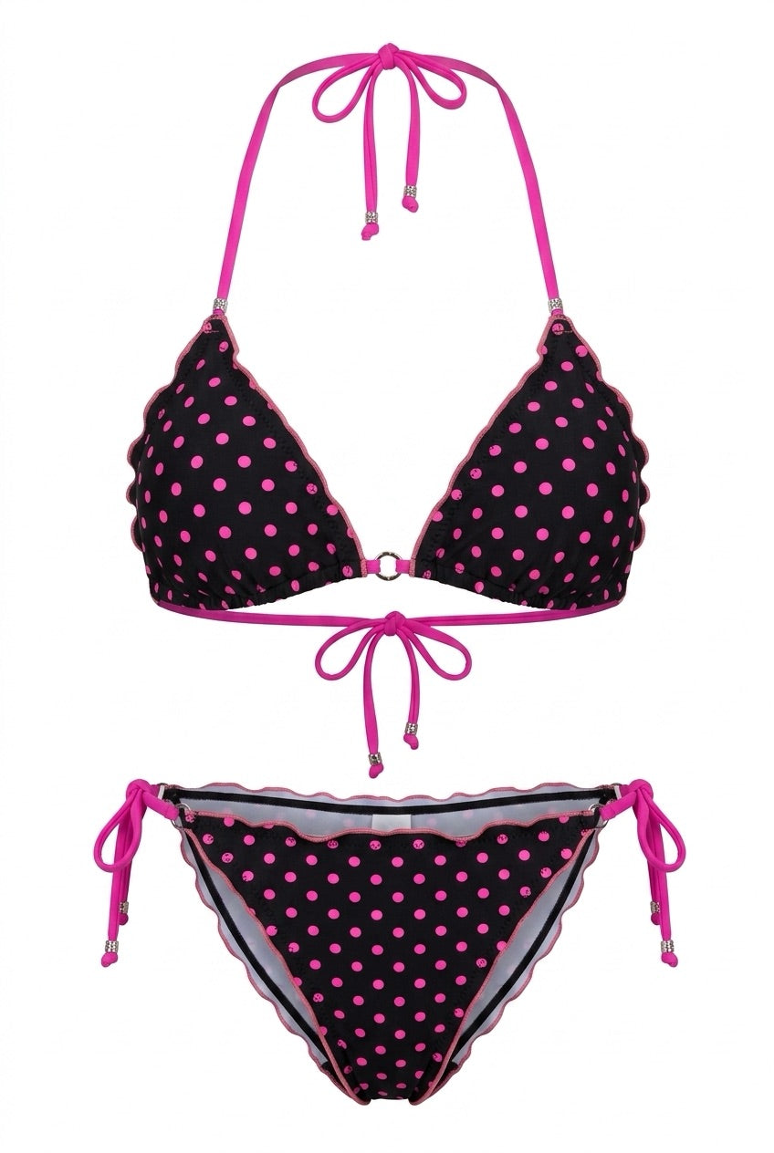 POLKADOTS - Triangle Top & Tie Bottom
