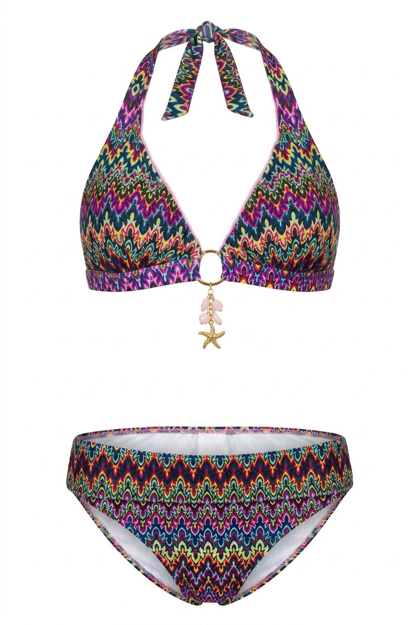 SANTORINI BLOOM - Neckholder Top - Basic Bottom